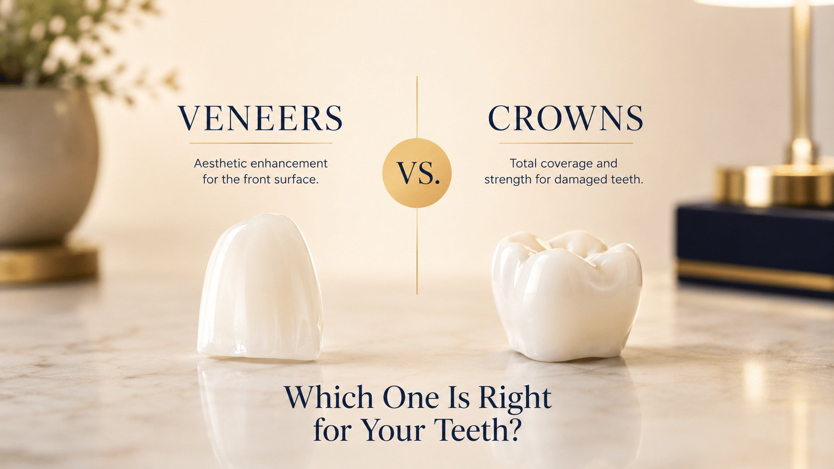 Veneers vs Crowns comparison at Skoulas DDS, San Francisco